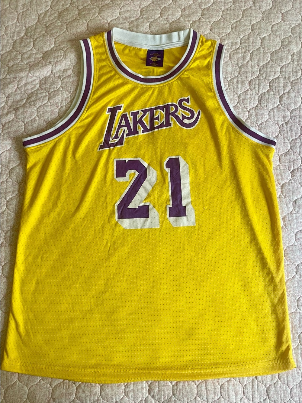 Los Angeles Lakers Yellow #21 Basketball Jersey